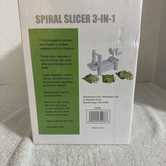 BJ's Club Spiral Slicer 3 in 1 Stainless Steel Slicing Blades NEW Item #34186 - Picture 5 of 7